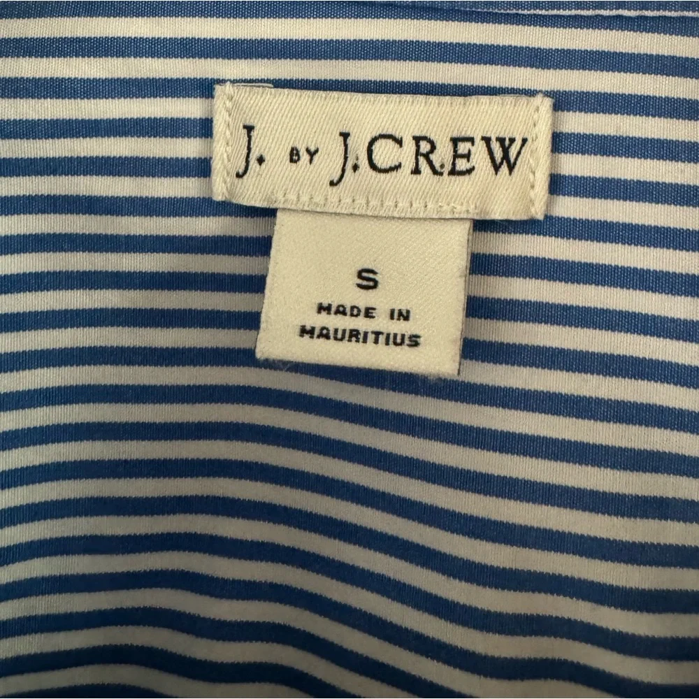 J. by J. Crew women’s striped classic button-up shirt in cotton poplin, size S - Picture 2 of 9